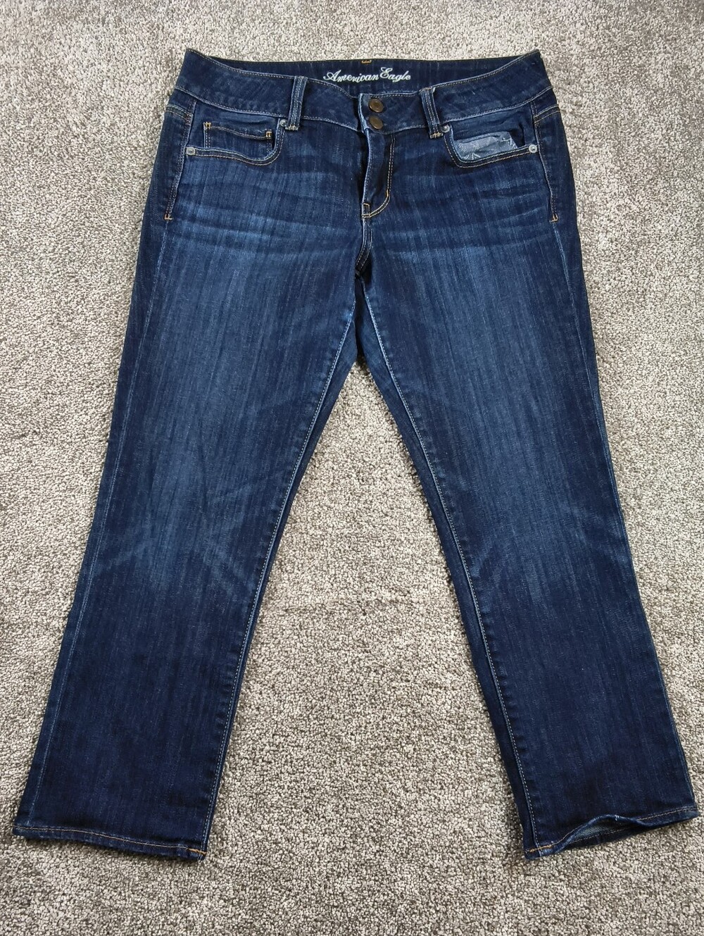 American Eagle Jeans Womens Size 10 Blue Artist Crop Stretch Dark Wash